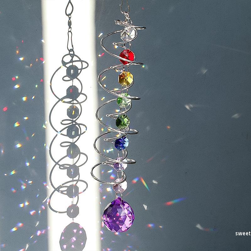 Double Spiral Crystal Suncatcher Rainbow Prism Pendant Garden Rotating Wind Chimes Window Hanging Decoration Accessories
Double Spiral Crystal Suncatcher Rainbow Prism Pendant Garden Rotating Wind Chimes Window Hanging Decoration Accessories