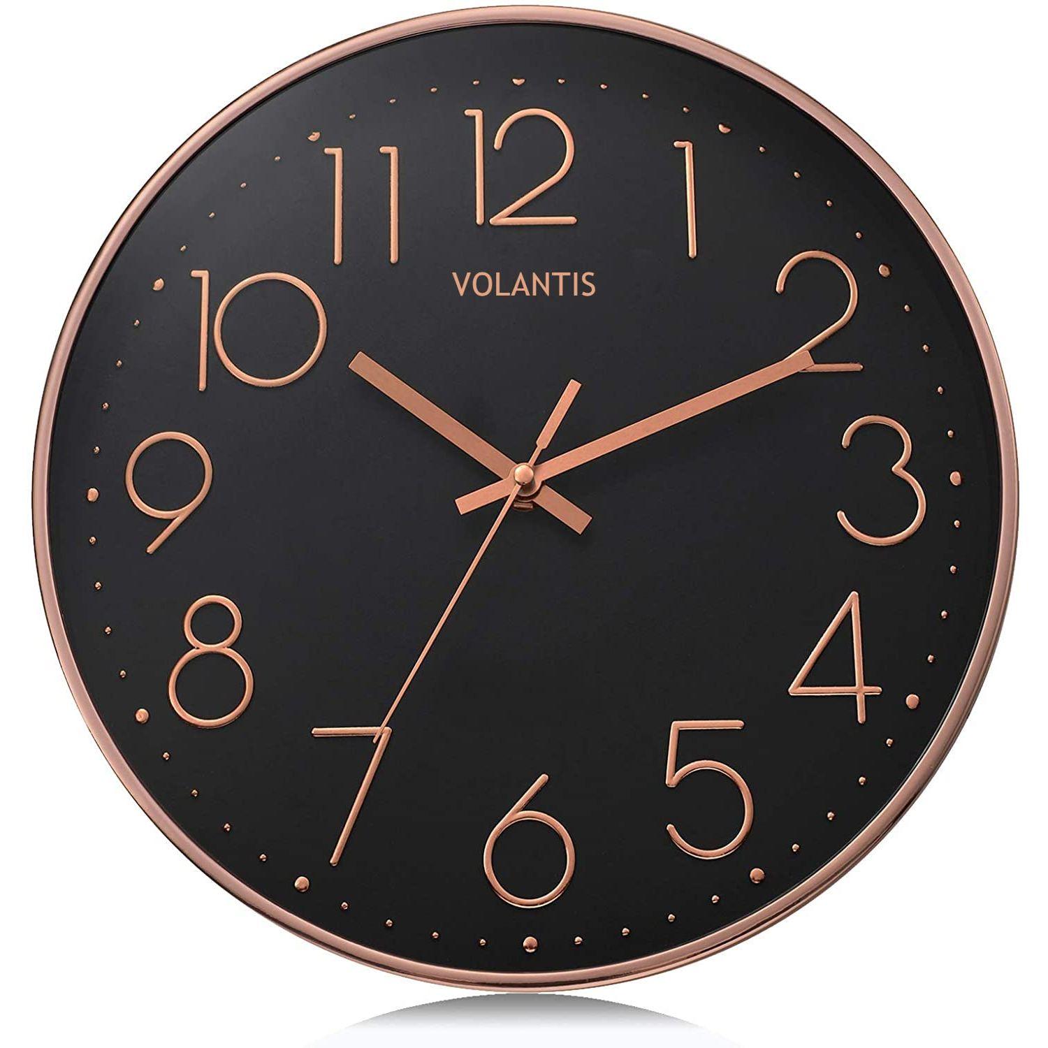 12 Inch Modern Plastic Stylish Non Ticking Silent Analog Wall Clock for Home, Living Room, Bedroom, Office, and Kitchen (Black & Rose Gold)
12 Inch Modern Plastic Stylish Non Ticking Silent Analog Wall Clock for Home, Living Room, Bedroom, Office, and Kitchen (Black & Rose Gold)