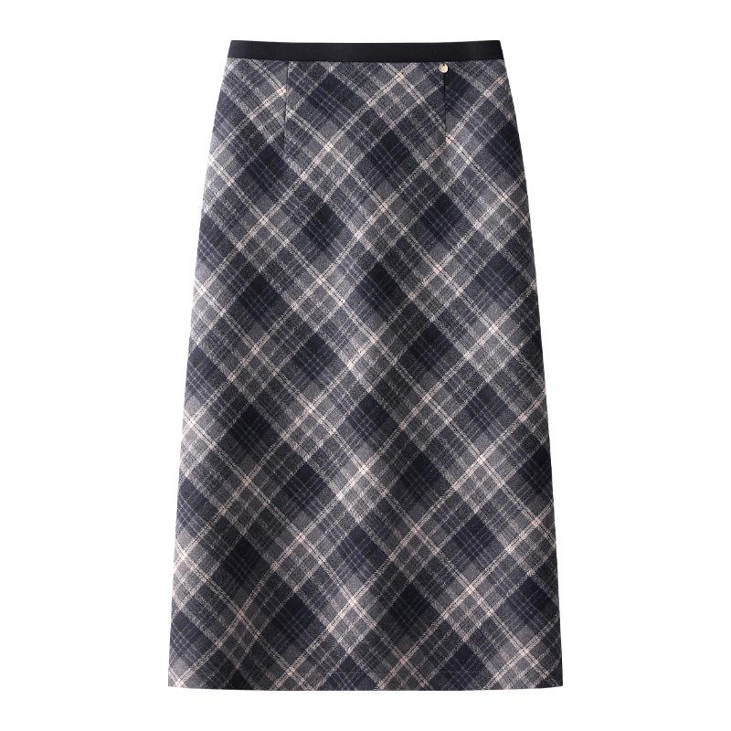 Women s Plaid Wool Midi Skirt with Back Slit - 2024 Autumn/Winter Bodycon Style M темно-синього кольору
Women s Plaid Wool Midi Skirt with Back Slit - 2024 Autumn/Winter Bodycon Style M темно-синього кольору