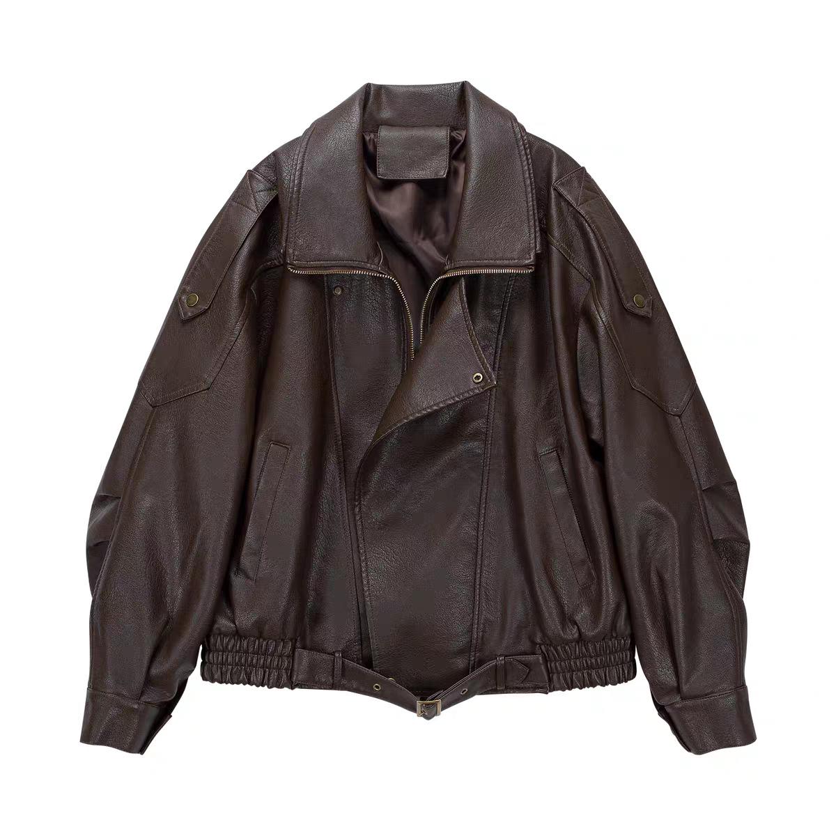 Женская мотоциклетная куртка из кофейной кожи - Высококлассный американский ретро-стиль для весны и осени 2025 L (Bust 116-140 cm)
Женская мотоциклетная куртка из кофейной кожи - Высококлассный американский ретро-стиль для весны и осени 2025 L (Bust 116-140 cm)