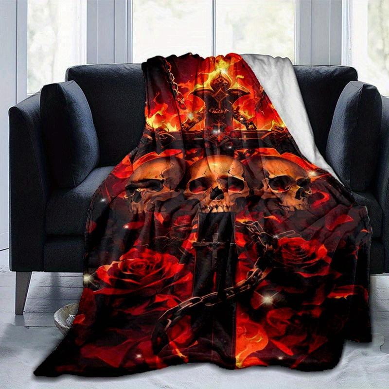 1pc Skull Cross Printing Lightweight Flannel Blanket, Comfortable and Warm Blanket, for Camping Sofa Bed and Couch Office, Gift 100x150cm
1pc Skull Cross Printing Lightweight Flannel Blanket, Comfortable and Warm Blanket, for Camping Sofa Bed and Couch Office, Gift 100x150cm