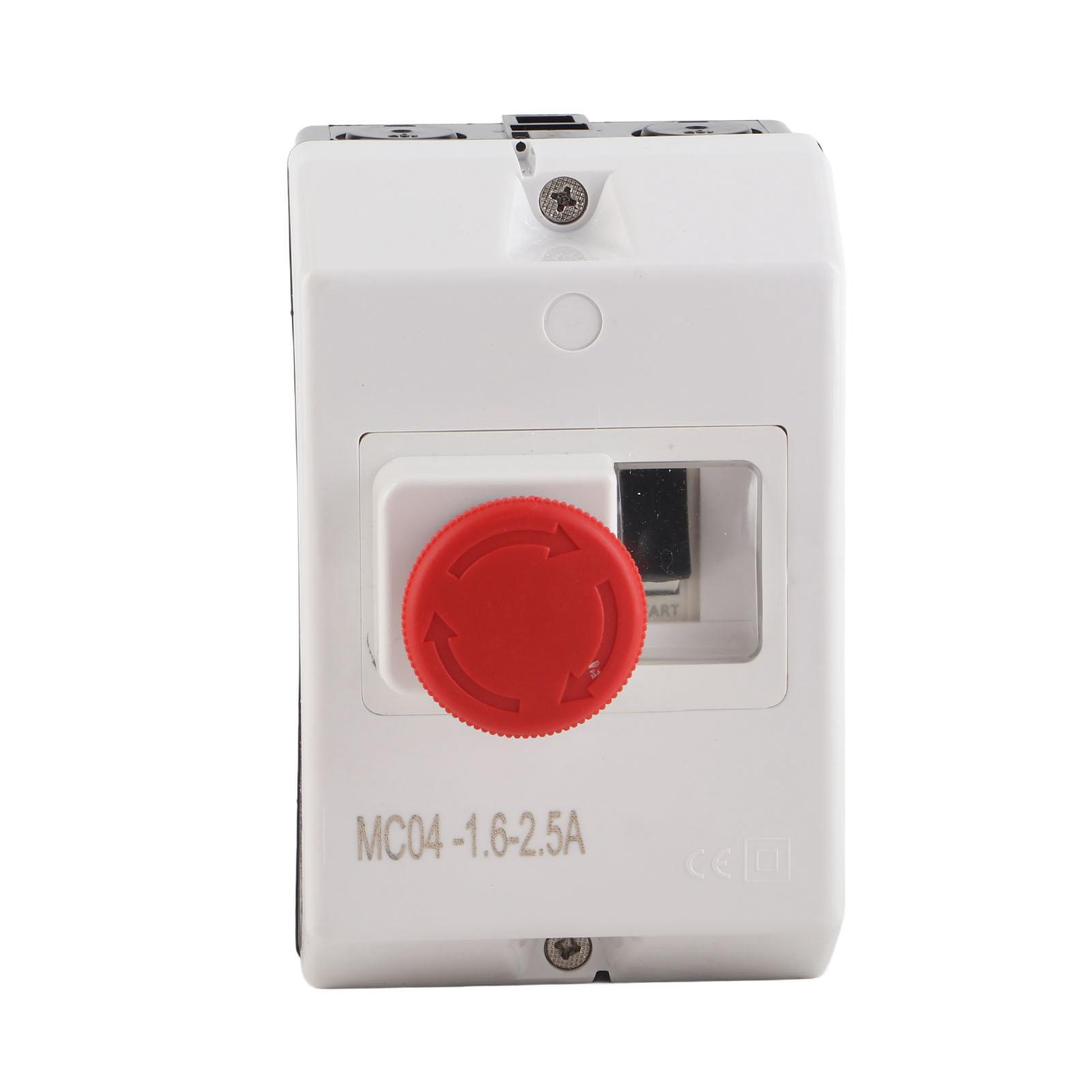 Motor Protector Circuit Breaker 1.62.5A IP55 Motor Protector with Emergency Stop Knob 230 240V 400
Motor Protector Circuit Breaker 1.62.5A IP55 Motor Protector with Emergency Stop Knob 230 240V 400