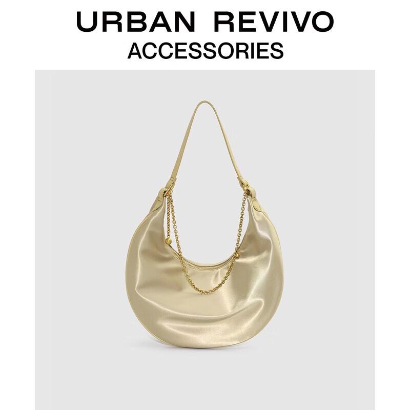 URBAN REVIVO 2026 Summer Satin Gold Chain Crescent Shoulder Bag One Size
URBAN REVIVO 2026 Summer Satin Gold Chain Crescent Shoulder Bag One Size