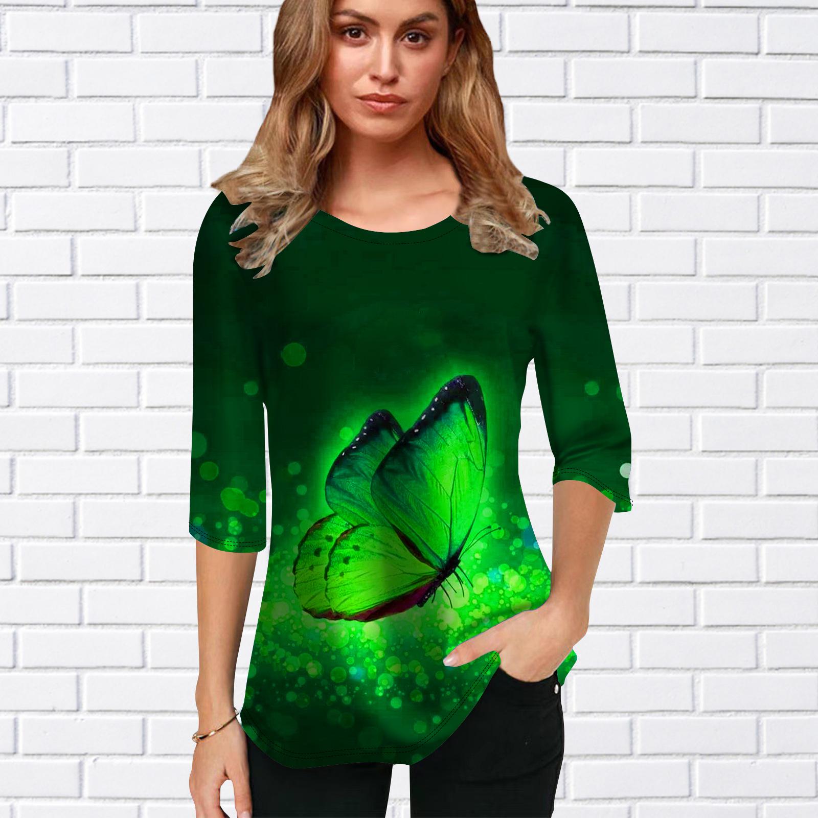 Женская блузка с принтом 3D-бабочки, цветочные топы с коротким рукавом, летние повседневные топы, футболка с круглым вырезом и коротким рукавом 8XL зелёный
Женская блузка с принтом 3D-бабочки, цветочные топы с коротким рукавом, летние повседневные топы, футболка с круглым вырезом и коротким рукавом 8XL зелёный