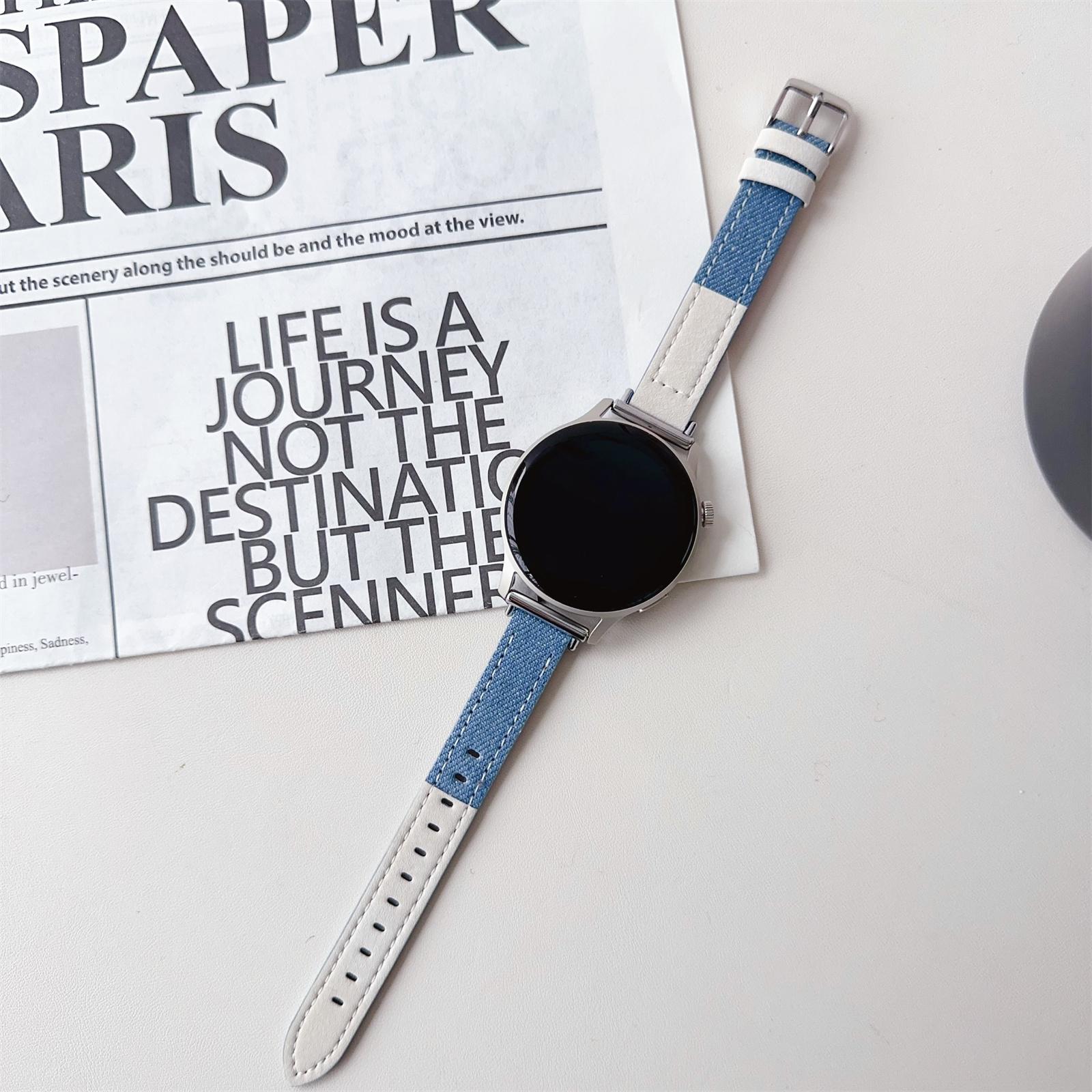 For Huawei Watch GT 4 41mm/Garmin Venu 3S Strap 18mm Denim+PU Leather Watch Band Baby Blue+White
For Huawei Watch GT 4 41mm/Garmin Venu 3S Strap 18mm Denim+PU Leather Watch Band Baby Blue+White