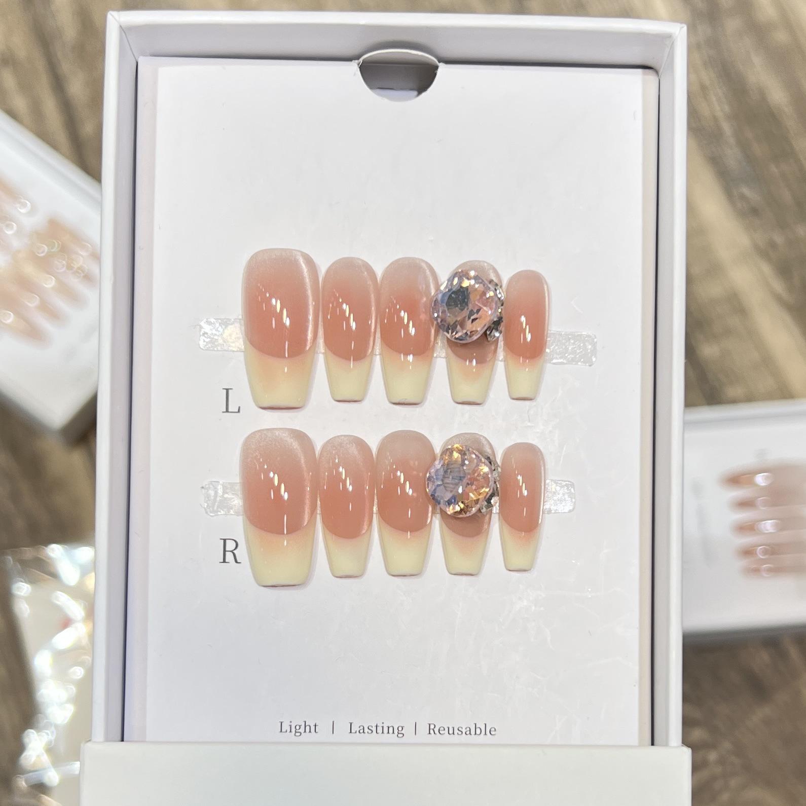 Dorisun Scarlet Eye Star Diamond Cat Eye French Manicure Nude Blush Press-On Nails Medium M
Dorisun Scarlet Eye Star Diamond Cat Eye French Manicure Nude Blush Press-On Nails Medium M