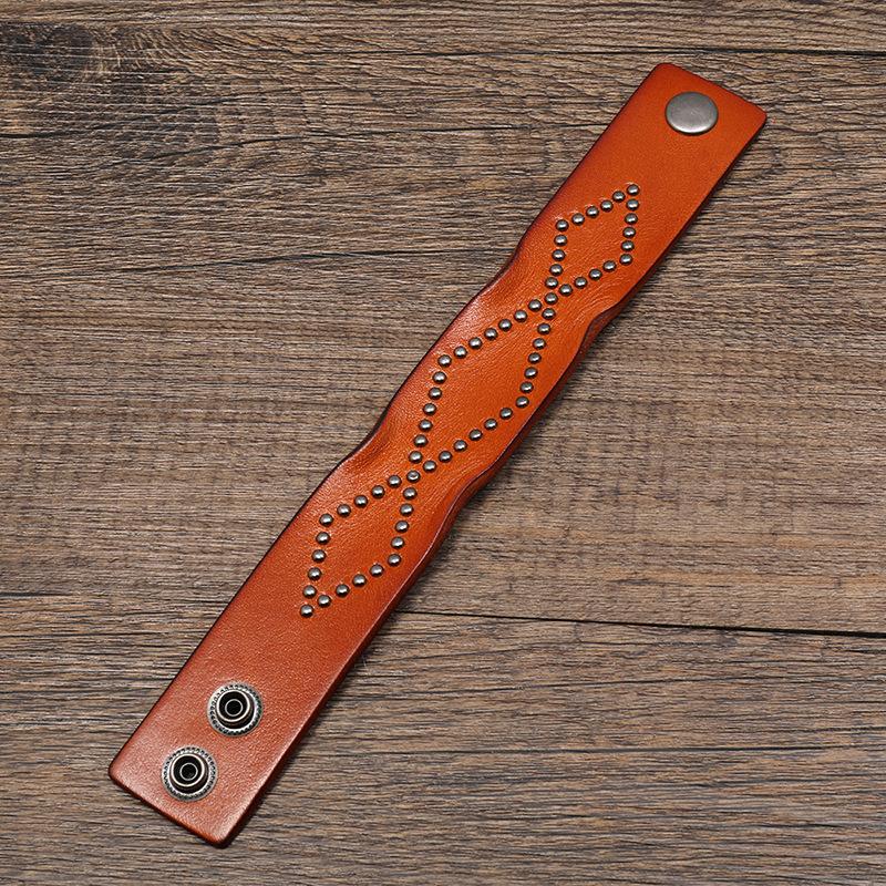 VOQ Punk Style Retro Design Genuine Leather Wide Wristband Rivet Collocation Button Bracelet Bangles for Unisex Jewelry pulseras
VOQ Punk Style Retro Design Genuine Leather Wide Wristband Rivet Collocation Button Bracelet Bangles for Unisex Jewelry pulseras