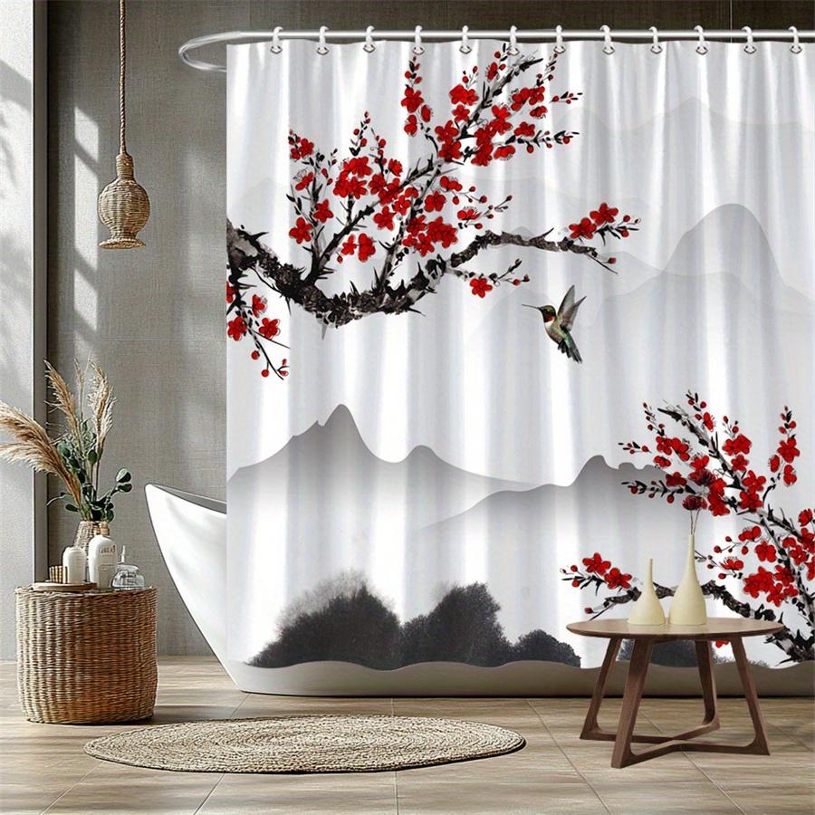 1Pc Hummingbird And Red Flower Patterned Shower Curtain, Machine Washable, Polyester Fabric, Suitable For Bathroom Dcor. W60H190(CM)-1 Pcs
1Pc Hummingbird And Red Flower Patterned Shower Curtain, Machine Washable, Polyester Fabric, Suitable For Bathroom Dcor. W60H190(CM)-1 Pcs