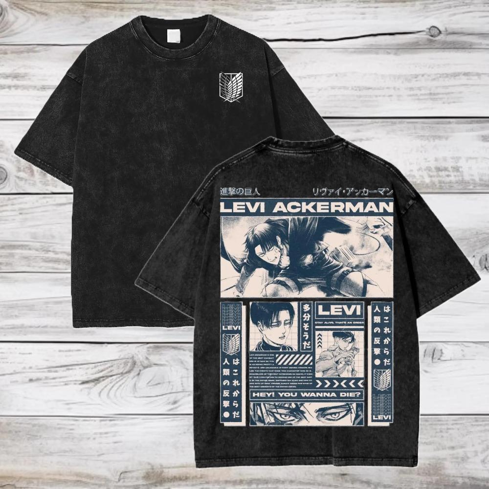 Attack on Titan Levi Ackerman Newspaper Style Vintage Washed Oversized T-Shirt | Unisex Anime Streetwear Tee L
Attack on Titan Levi Ackerman Newspaper Style Vintage Washed Oversized T-Shirt | Unisex Anime Streetwear Tee L
