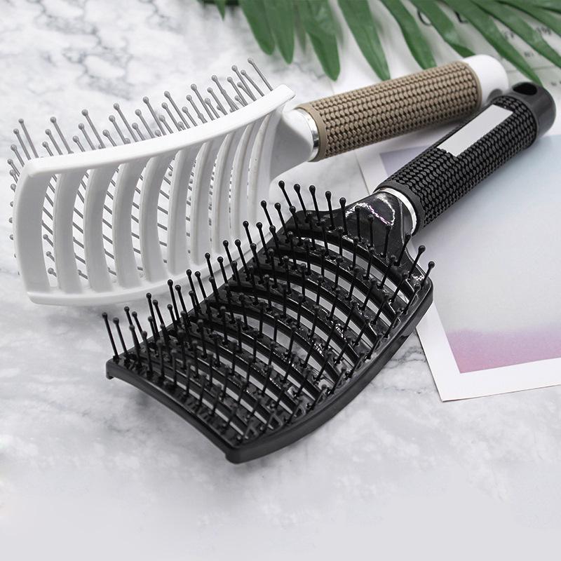 Portable Scalp Massage Rib Comb - Curved Hair Straightening & Curling Comb for Daily Home Use White - 5137B
Portable Scalp Massage Rib Comb - Curved Hair Straightening & Curling Comb for Daily Home Use White - 5137B