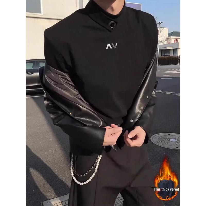 Men s Black Half-High Collar Shoulder Pad Sweatshirt - Trendy, High-End, Long-Sleeved T-Shirt with CleanFit Base Layer M чорний
Men s Black Half-High Collar Shoulder Pad Sweatshirt - Trendy, High-End, Long-Sleeved T-Shirt with CleanFit Base Layer M чорний