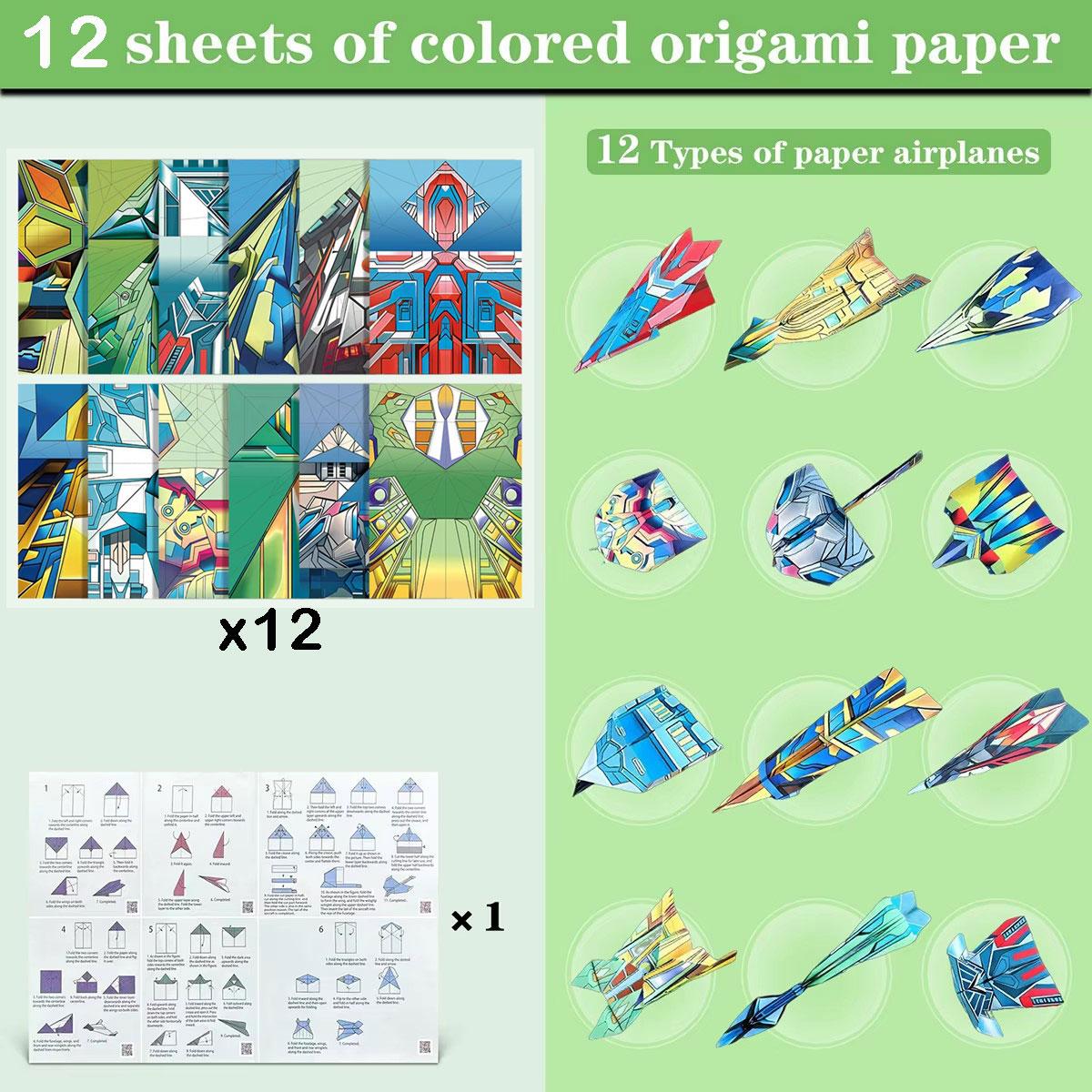 12/32 Sheets Origami Paper Airplane Kit 16 Classic Designs World Record Planes Boys Girls Beginner Gift Party Favor Easy to Fold
12/32 Sheets Origami Paper Airplane Kit 16 Classic Designs World Record Planes Boys Girls Beginner Gift Party Favor Easy to Fold