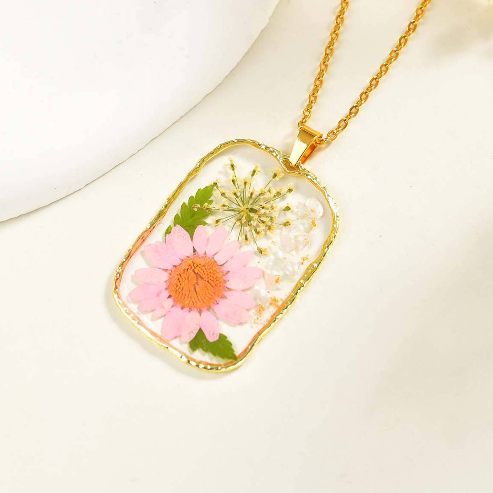 Dried Flowers Pendant Necklace for Women,Resin Geometric Dry Flower Necklaces,Stainless Steel Charms Jewelry Gift
Dried Flowers Pendant Necklace for Women,Resin Geometric Dry Flower Necklaces,Stainless Steel Charms Jewelry Gift