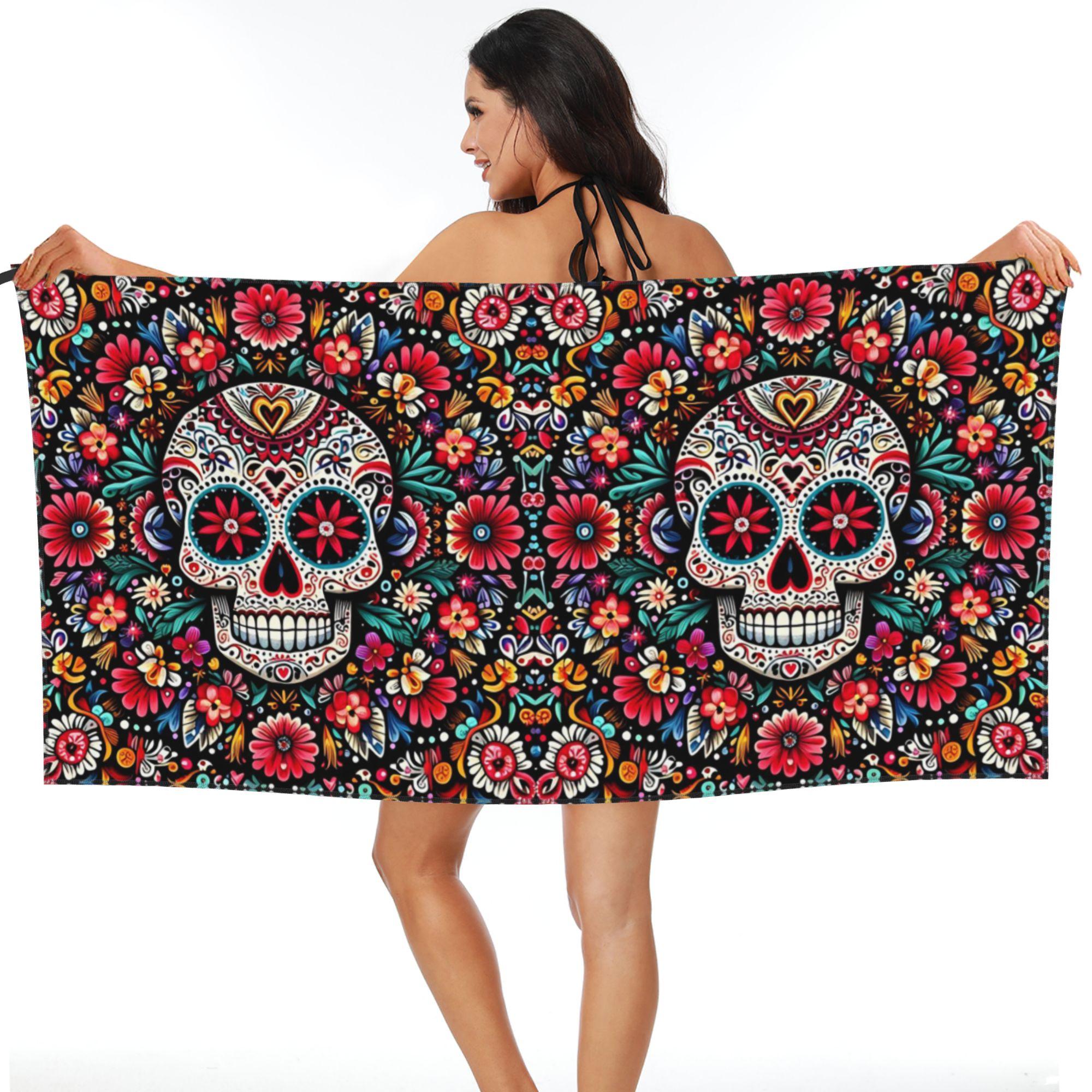 Mexican Sugar Skulls And Flowers Beach Towel Soft Microfiber Quick Dry Absorbent Quick Towels For Bath W40*H60(CM)
Mexican Sugar Skulls And Flowers Beach Towel Soft Microfiber Quick Dry Absorbent Quick Towels For Bath W40*H60(CM)
