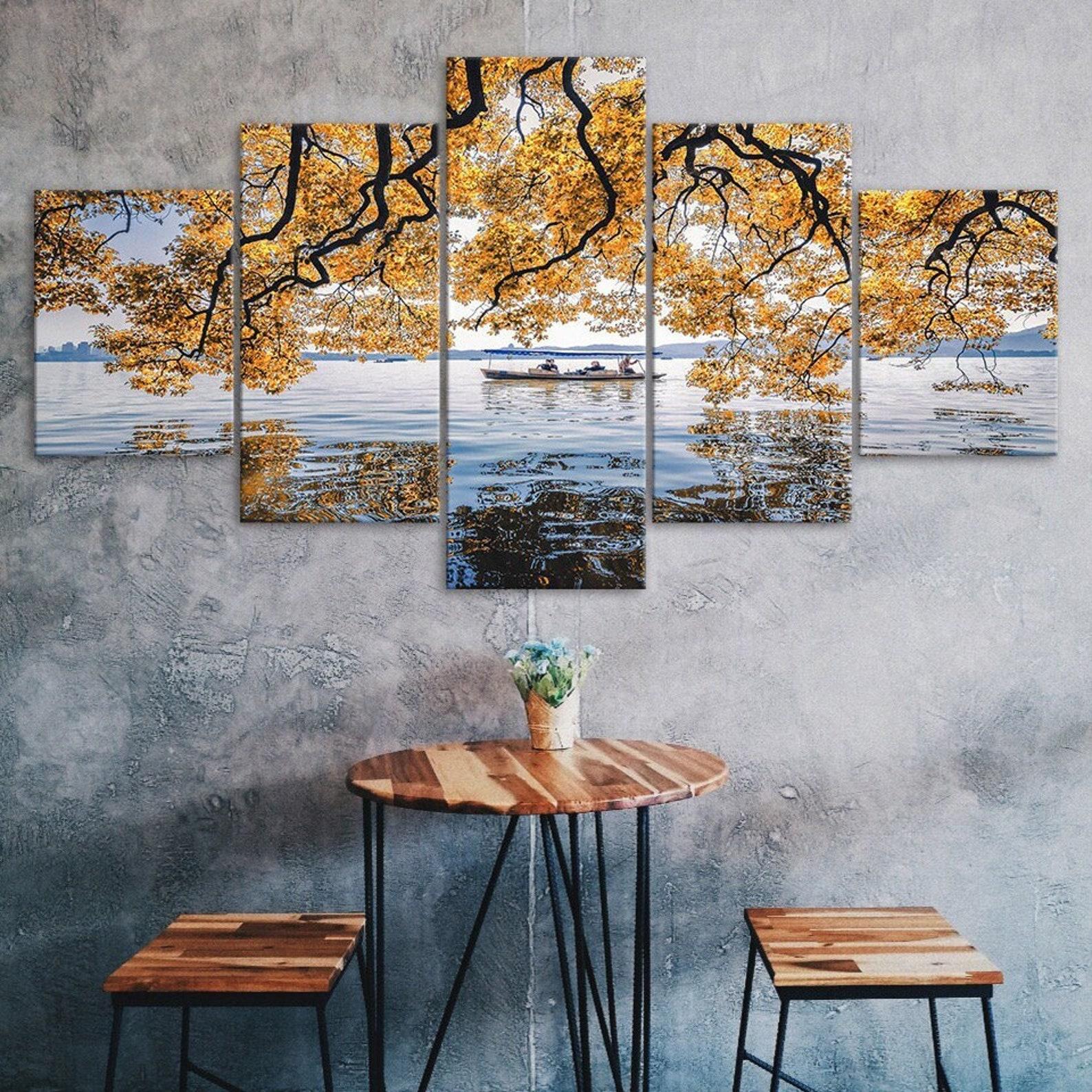 Yellow Leaves Tree Lake Boat View 5 Piece Canvas Wall Art Multi Panel Print Modern Poster Home Decor Gift For Him For Her 20X35 20X45 20X55CM
Yellow Leaves Tree Lake Boat View 5 Piece Canvas Wall Art Multi Panel Print Modern Poster Home Decor Gift For Him For Her 20X35 20X45 20X55CM
