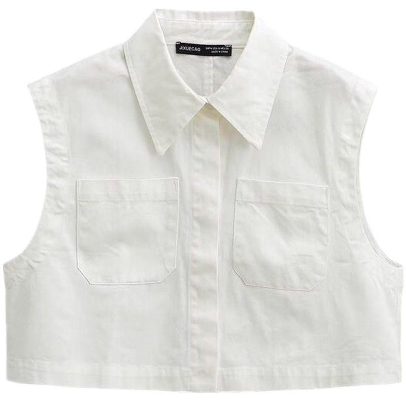 Fashion Style 2024 Summer New Arrival Women s Casual Double Pocket Sleeveless Short Blouse Collar Vest Uwu140025 White S
Fashion Style 2024 Summer New Arrival Women s Casual Double Pocket Sleeveless Short Blouse Collar Vest Uwu140025 White S
