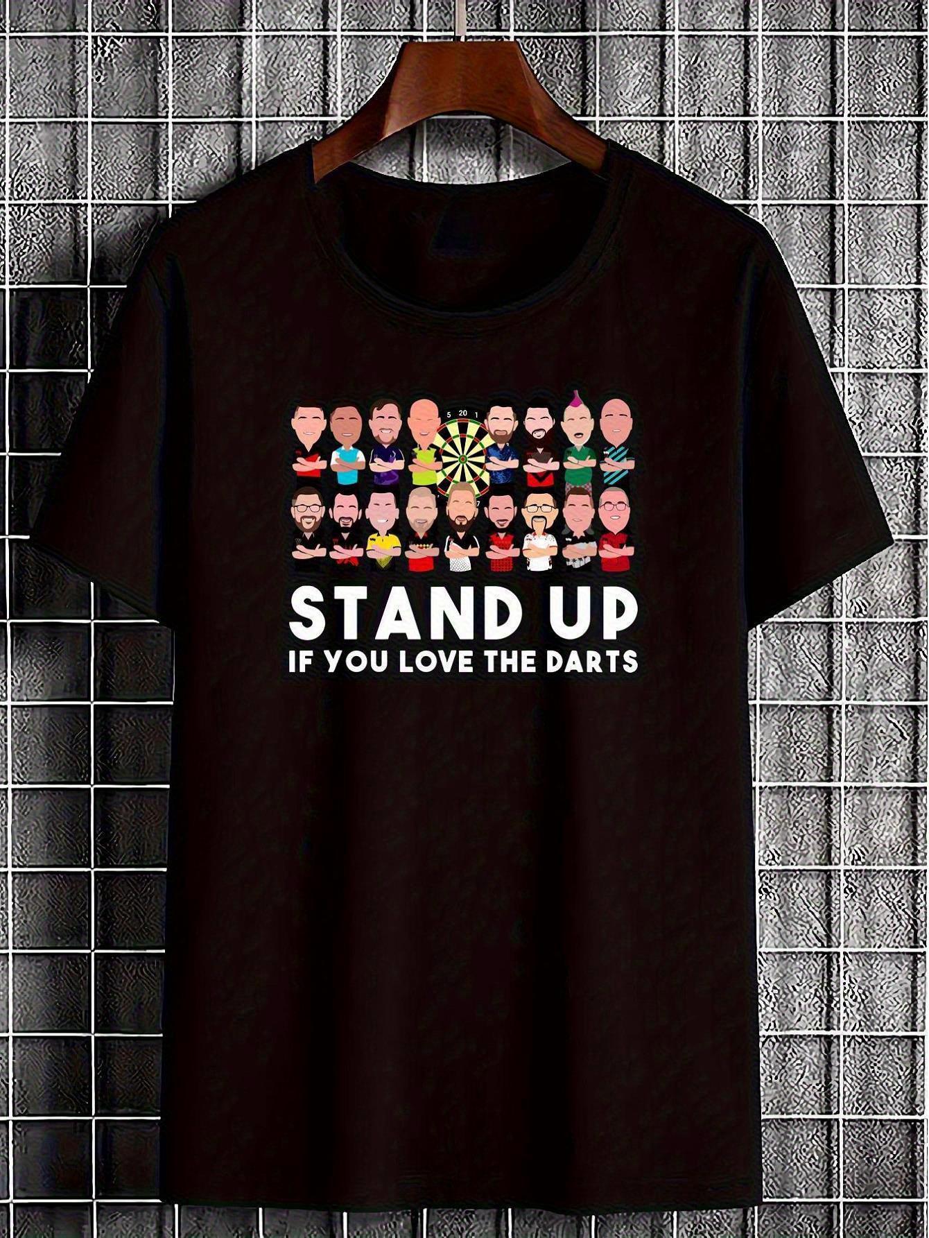 Men s & Women s Darts Lover T-Shirt - Stand Up If You Love Darts Graphic Tee with Dartboard Design S
Men s & Women s Darts Lover T-Shirt - Stand Up If You Love Darts Graphic Tee with Dartboard Design S