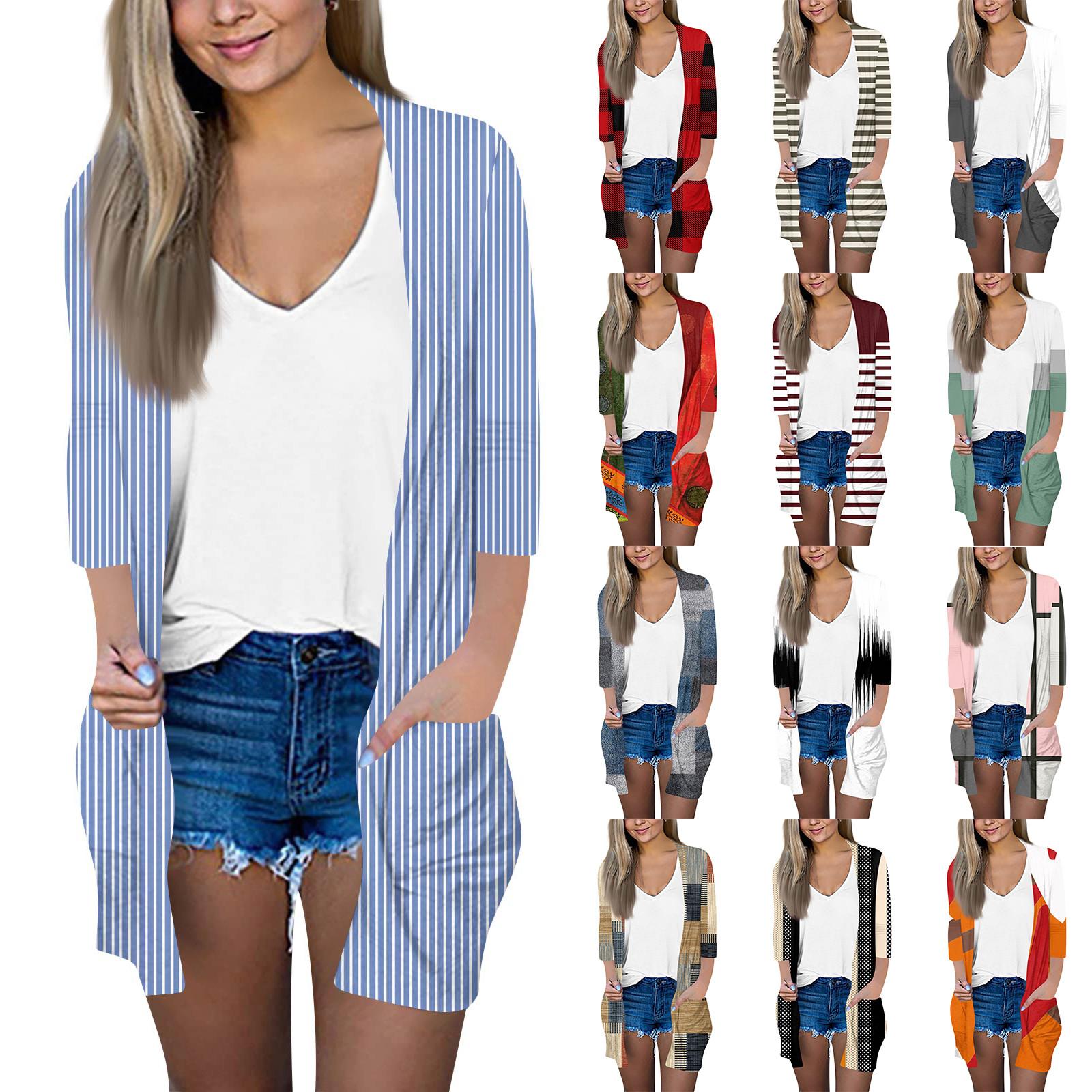 Women s Fashion Loose Casual Pocket Printed Cardigan Seven Sleeve Jacket Top XXL винний
Women s Fashion Loose Casual Pocket Printed Cardigan Seven Sleeve Jacket Top XXL винний