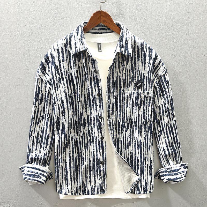 Мужская винтажная модная рубашка на пуговицах с лацканами и принтом, весенне-осенняя, повседневная, с длинным рукавом, с карманом, свободного кроя 4XL белый
Мужская винтажная модная рубашка на пуговицах с лацканами и принтом, весенне-осенняя, повседневная, с длинным рукавом, с карманом, свободного кроя 4XL белый