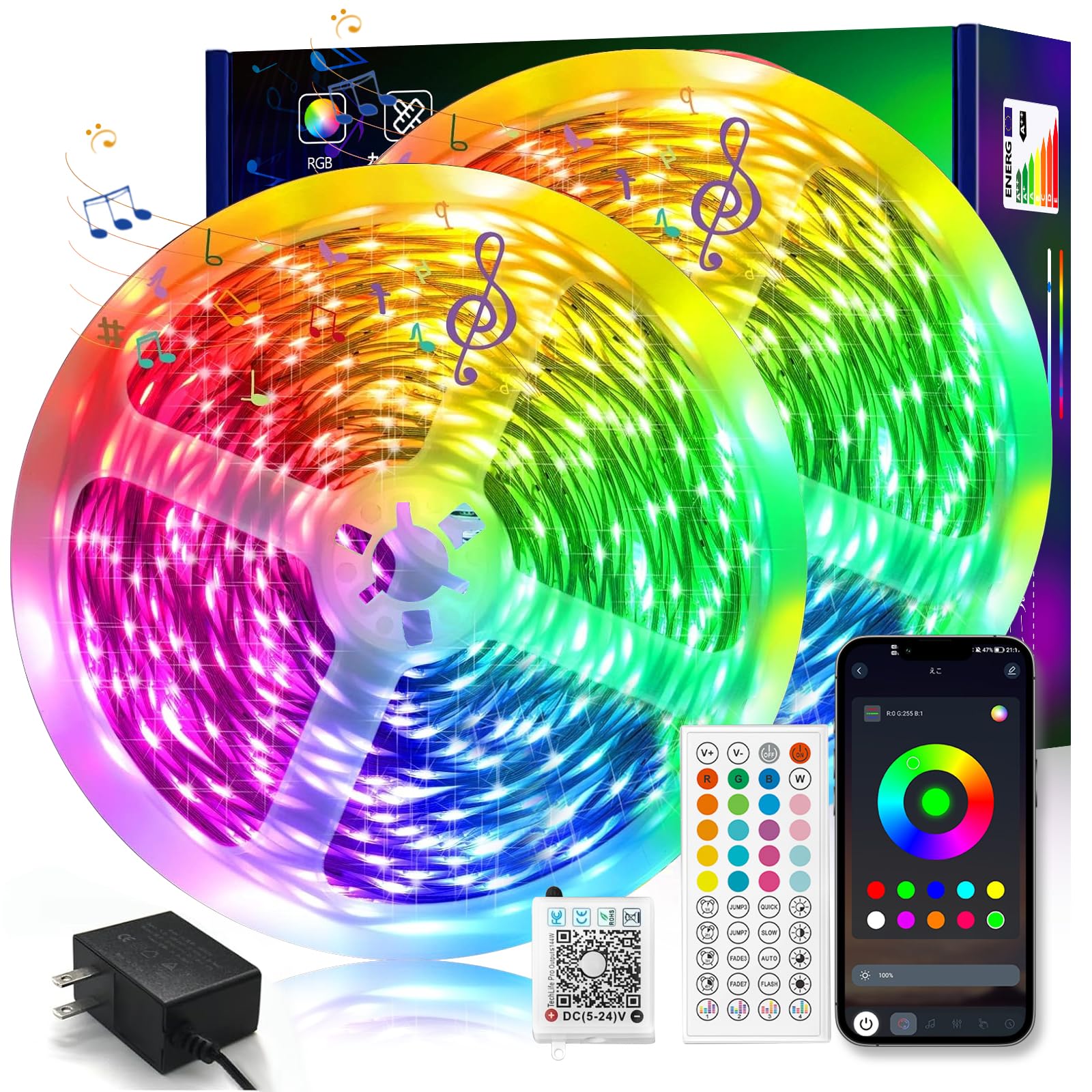 LED Tape LED 20M Latest RGB 16 Million App Remote Control Timer Tape LED 22 Stepless Dimming PSE Indirect High Color High Compatible with Google Play
LED Tape LED 20M Latest RGB 16 Million App Remote Control Timer Tape LED 22 Stepless Dimming PSE Indirect High Color High Compatible with Google Play
