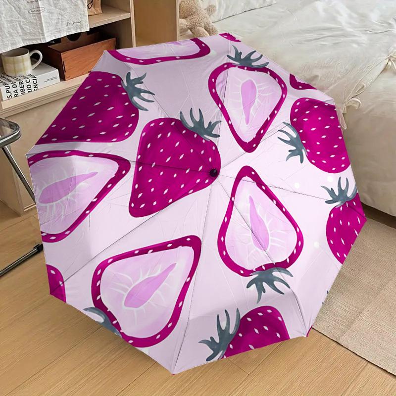 1pc Strawberry Pattern Automatic Folding Umbrella, 8 Ribs Iron Frame, Suitable for Outdoor Travel and Daily Use yy251120203
1pc Strawberry Pattern Automatic Folding Umbrella, 8 Ribs Iron Frame, Suitable for Outdoor Travel and Daily Use yy251120203