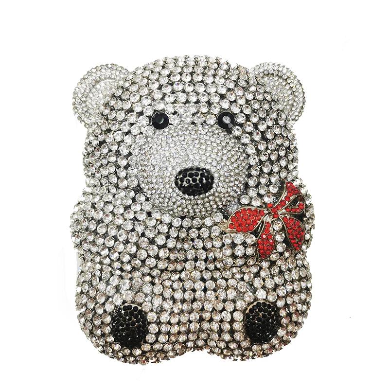 White Gold Bear-Shaped Diamond Evening Bag Clutches WHTUOHENG Wedding Clutch Party Prom Purse Minanudiere Rhinestone Dinner Bag 14cmX11cmX7cm
White Gold Bear-Shaped Diamond Evening Bag Clutches WHTUOHENG Wedding Clutch Party Prom Purse Minanudiere Rhinestone Dinner Bag 14cmX11cmX7cm