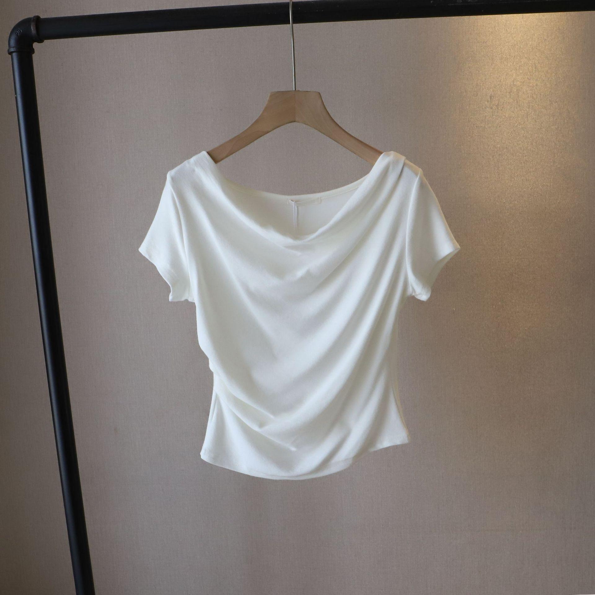 2025 Spring/Summer Korean Style Cowl Neck Drawstring Waist Slimming Short Sleeve Women s T-shirt One Size
2025 Spring/Summer Korean Style Cowl Neck Drawstring Waist Slimming Short Sleeve Women s T-shirt One Size