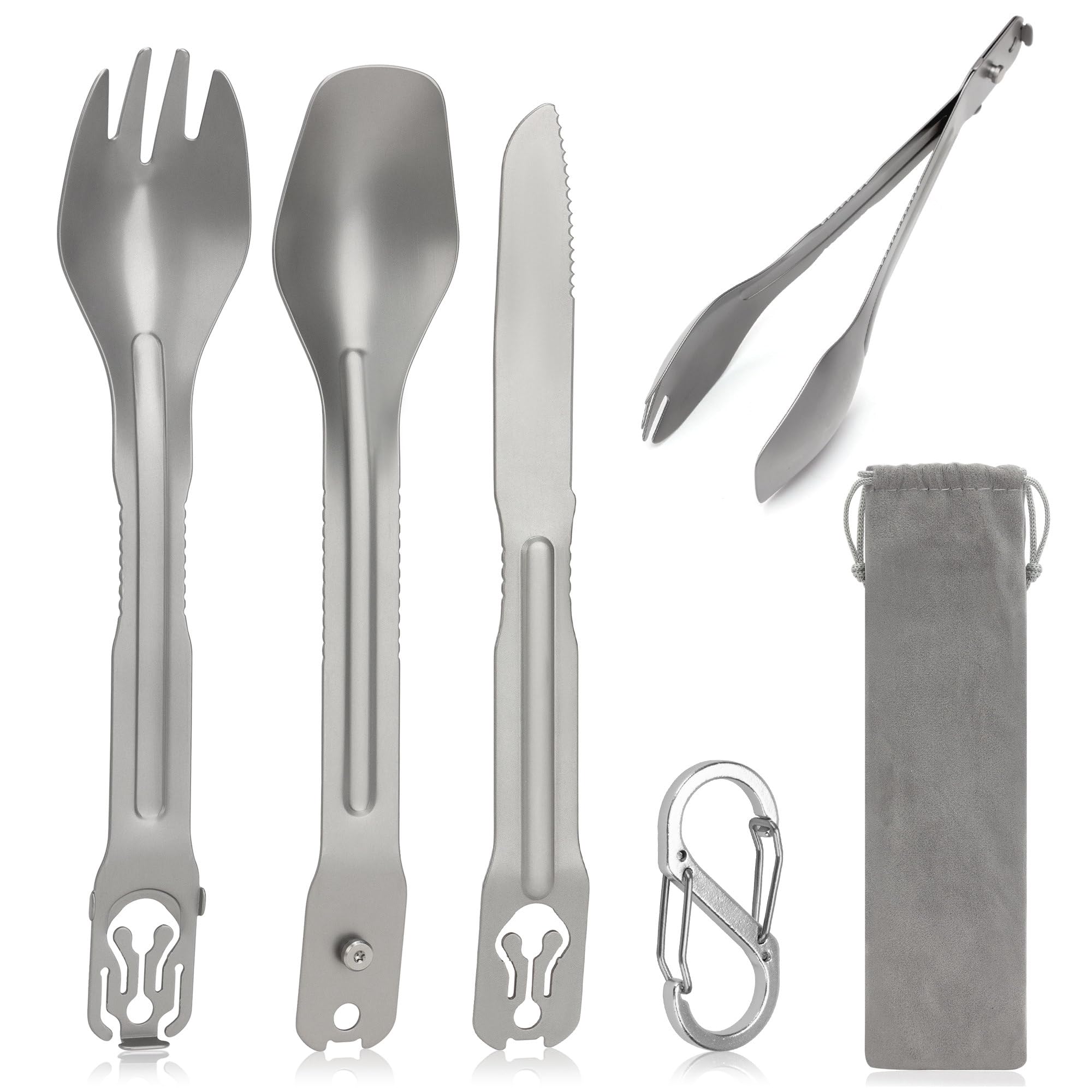 5-in-1 Camping Utensils Detachable Cutlery Portable Silverware Stainless Steel Flatware Multitool Set Tongs Spork Spoon
5-in-1 Camping Utensils Detachable Cutlery Portable Silverware Stainless Steel Flatware Multitool Set Tongs Spork Spoon