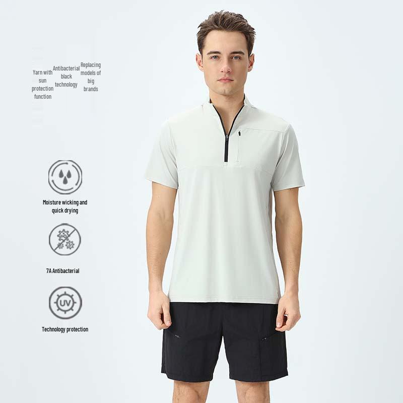 Di jia Men s Quick-Dry Half-Zip Short Sleeve T-Shirt for Outdoor Sports and Sun Protection XL
Di jia Men s Quick-Dry Half-Zip Short Sleeve T-Shirt for Outdoor Sports and Sun Protection XL