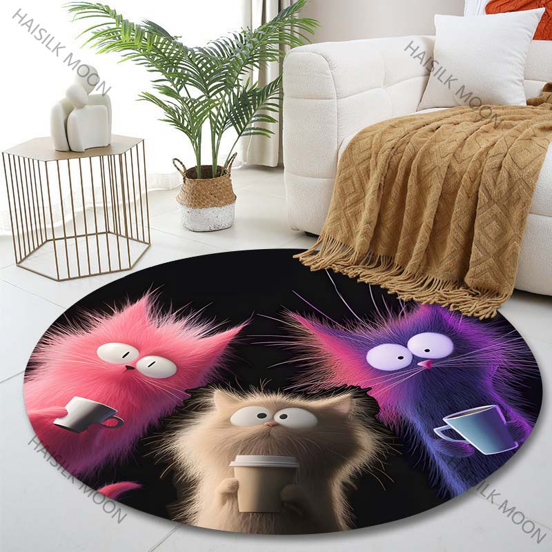 Multiple sizes Three cats holding coffee cups Print Round Carpet Living Room Bedroom Table Chair Sofa Decorative Carpet Diameter -60cm
Multiple sizes Three cats holding coffee cups Print Round Carpet Living Room Bedroom Table Chair Sofa Decorative Carpet Diameter -60cm