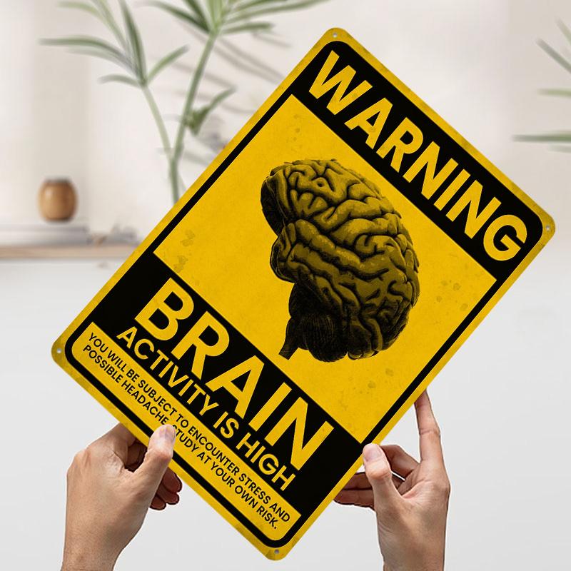 Brain Activity Warning Sign Poster Customized Wall Art Vintage Metal Signs Retro Tin Plaque for Man Cave Room Decoration Decor 7.9x11.8In(20x30cm)
Brain Activity Warning Sign Poster Customized Wall Art Vintage Metal Signs Retro Tin Plaque for Man Cave Room Decoration Decor 7.9x11.8In(20x30cm)