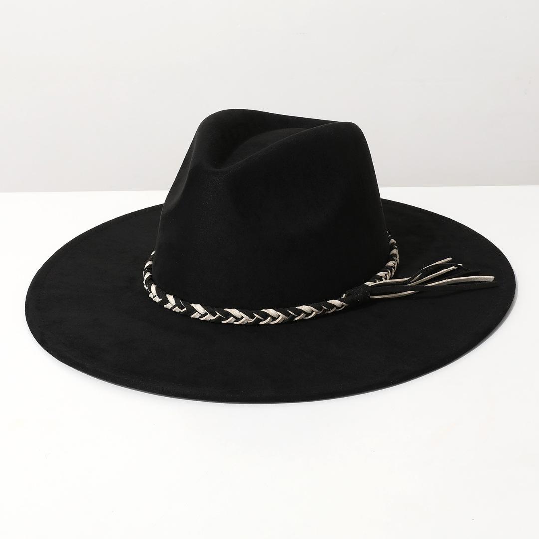 Korean velvet three-strand braid decorated wool hat, large brim black jazz hat, winter style warm flat brim women s cowboy hat Average Size чёрный
Korean velvet three-strand braid decorated wool hat, large brim black jazz hat, winter style warm flat brim women s cowboy hat Average Size чёрный