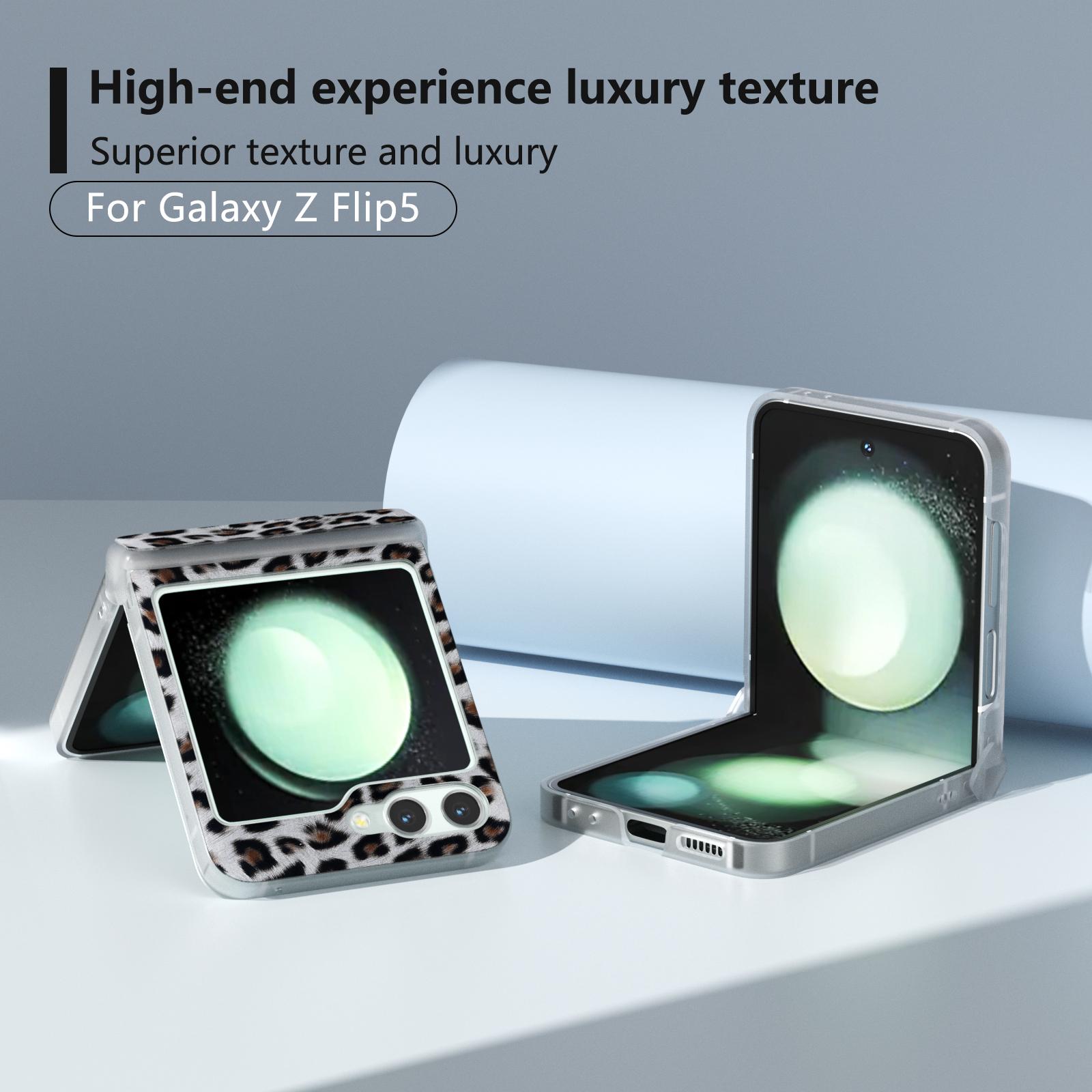 For Samsung Galaxy Z Flip5 5G Back Case Leopard Print Texture Leather+PC Clear Matte Edge Cover Silver
For Samsung Galaxy Z Flip5 5G Back Case Leopard Print Texture Leather+PC Clear Matte Edge Cover Silver