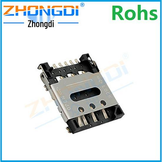 Flip-Style NanoSIM Card Holder NANO-SIM-0502A-P 6+1
Flip-Style NanoSIM Card Holder NANO-SIM-0502A-P 6+1
