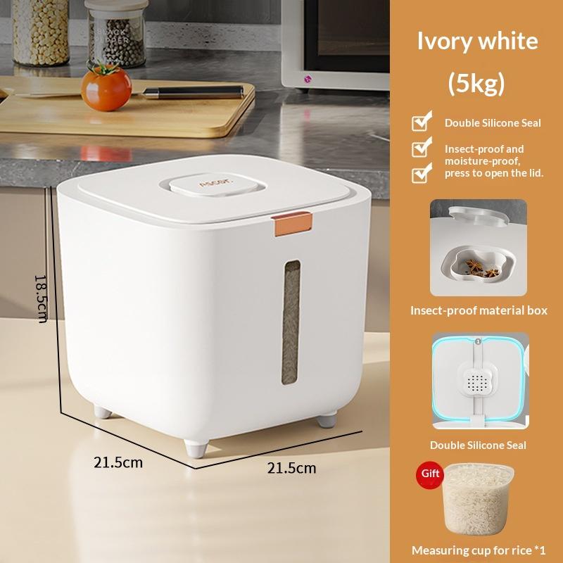 Rice Box Insect Proof Moisture Proof Airtight Food Grade Grain Sealed Jar with Lid 5KG 10KG Kitchen Storage Container
Rice Box Insect Proof Moisture Proof Airtight Food Grade Grain Sealed Jar with Lid 5KG 10KG Kitchen Storage Container