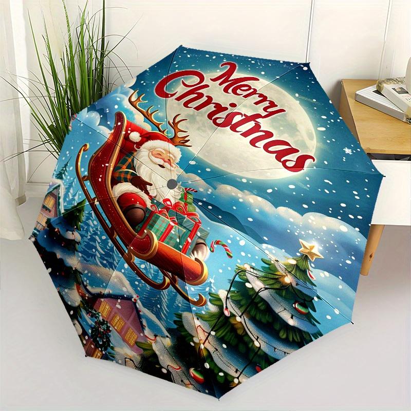 Santa Claus, Christmas sleigh Theme 8 Bone Hand Automatic Folding Umbrella, Compact and Portable Design, A Perfect Gift for Birthday, Christ
Santa Claus, Christmas sleigh Theme 8 Bone Hand Automatic Folding Umbrella, Compact and Portable Design, A Perfect Gift for Birthday, Christ