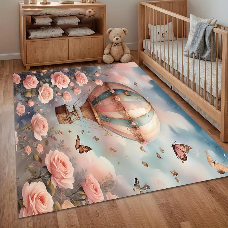 Floral Hot Air Balloon Rug Pink Rose Pattern Non Slip Floor Mat for Living Room Bedroom Romantic Home Decor Carpet 40X60cm
Floral Hot Air Balloon Rug Pink Rose Pattern Non Slip Floor Mat for Living Room Bedroom Romantic Home Decor Carpet 40X60cm