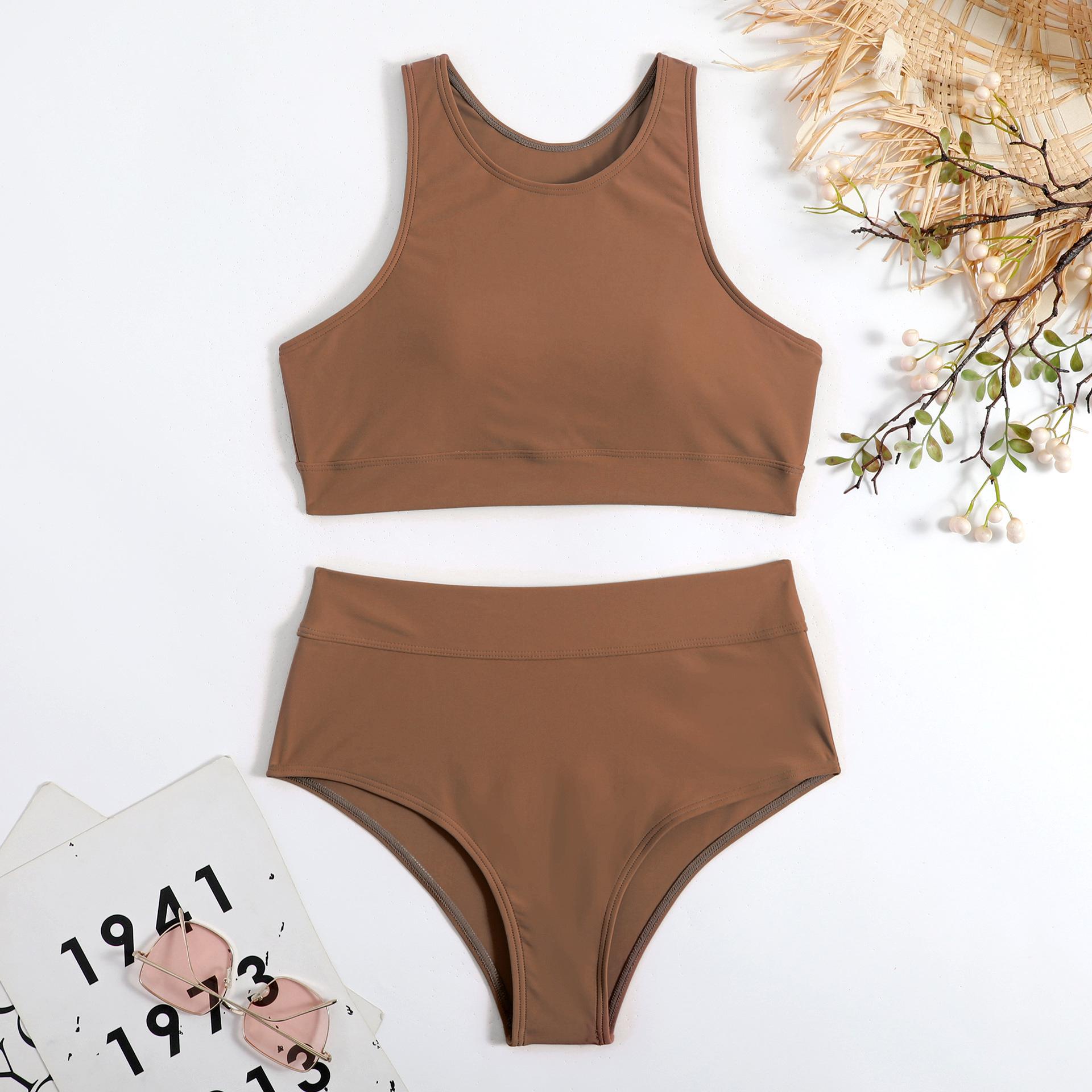 Women’s Solid Sport Tankini Swimsuit, High-Waist Racerback Bathing Suit Two-Piece Modest Swimwear L темно-коричневого кольору
Women’s Solid Sport Tankini Swimsuit, High-Waist Racerback Bathing Suit Two-Piece Modest Swimwear L темно-коричневого кольору