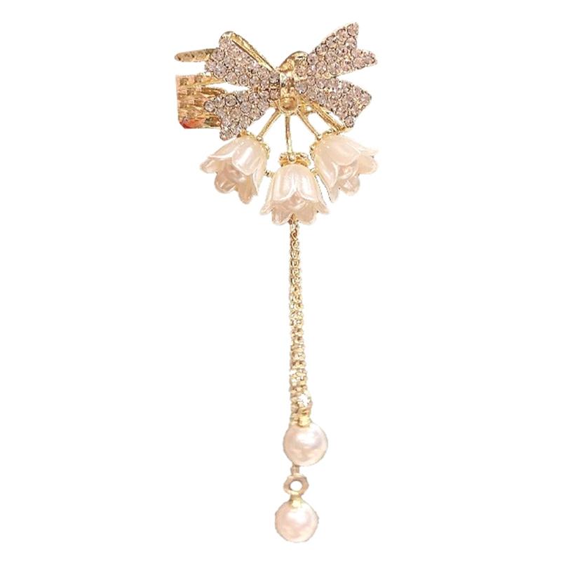 Rhinestones Lily Of The Valley Tassel Hairpin Luxurious Artificial Pearls Fashionable Hair Claw For Women
Rhinestones Lily Of The Valley Tassel Hairpin Luxurious Artificial Pearls Fashionable Hair Claw For Women