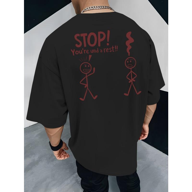 Men s Funny Stop! You re A Rest! Back Print T-Shirt - Humorous Stick Figure Graphic, Vibrant Brown Casual Summer Tee, Breathable Round Neck 4XL чорний
Men s Funny Stop! You re A Rest! Back Print T-Shirt - Humorous Stick Figure Graphic, Vibrant Brown Casual Summer Tee, Breathable Round Neck 4XL чорний