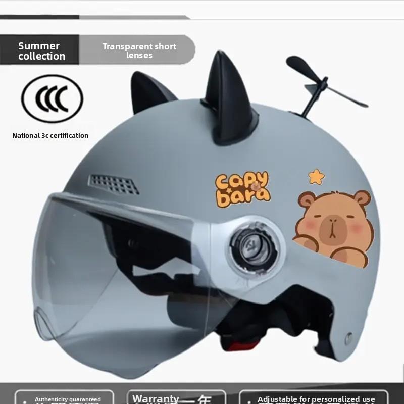 Шлем для электромобиля женский летний солнцезащитный шлем аккумуляторный электромобиль четыре сезона стрекоза полушлем