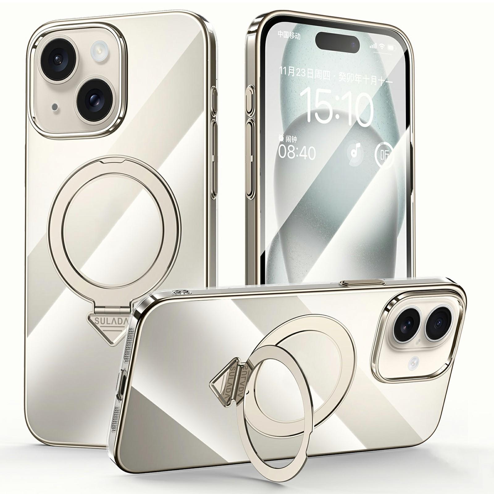 SULADA For iPhone 15 Case Compatible with MagSafe Electroplated Foldable Kickstand Clear PC Phone Cover Titanium Gold
SULADA For iPhone 15 Case Compatible with MagSafe Electroplated Foldable Kickstand Clear PC Phone Cover Titanium Gold