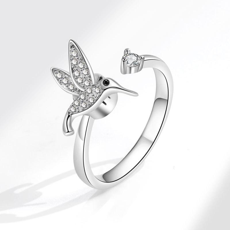 Zircon Spinning Ring For Women Cute Bird Design Niche Luxury Anti Anxiety Stress Relief Fidget Jewelry Gift opening adjustable белого золота
Zircon Spinning Ring For Women Cute Bird Design Niche Luxury Anti Anxiety Stress Relief Fidget Jewelry Gift opening adjustable белого золота