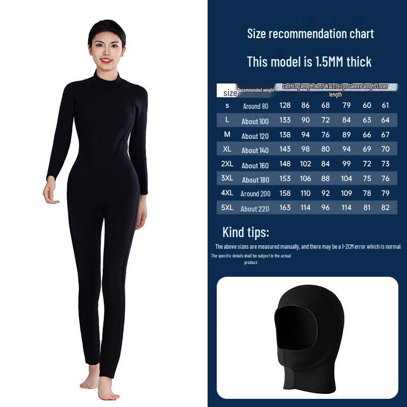 Longchan 1.5mm Women s One-Piece Wetsuit with Hood
Longchan 1.5mm Women s One-Piece Wetsuit with Hood