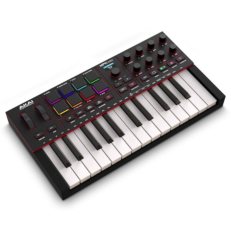 Akai Professional MPK Mini IV USB-C MIDI Keyboard Controller for Beginners and Music Producers – MPC Drum Pad, 360° Knob, Pitch & Modulation Wheels,
Akai Professional MPK Mini IV USB-C MIDI Keyboard Controller for Beginners and Music Producers – MPC Drum Pad, 360° Knob, Pitch & Modulation Wheels,