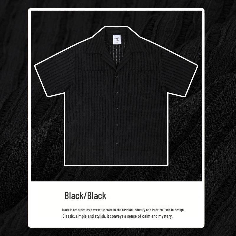 Изысканная рубашка с коротким рукавом из жаккарда в британском стиле: Мужская летняя рубашка джентльмена с кубинским воротником XL чёрный
Изысканная рубашка с коротким рукавом из жаккарда в британском стиле: Мужская летняя рубашка джентльмена с кубинским воротником XL чёрный