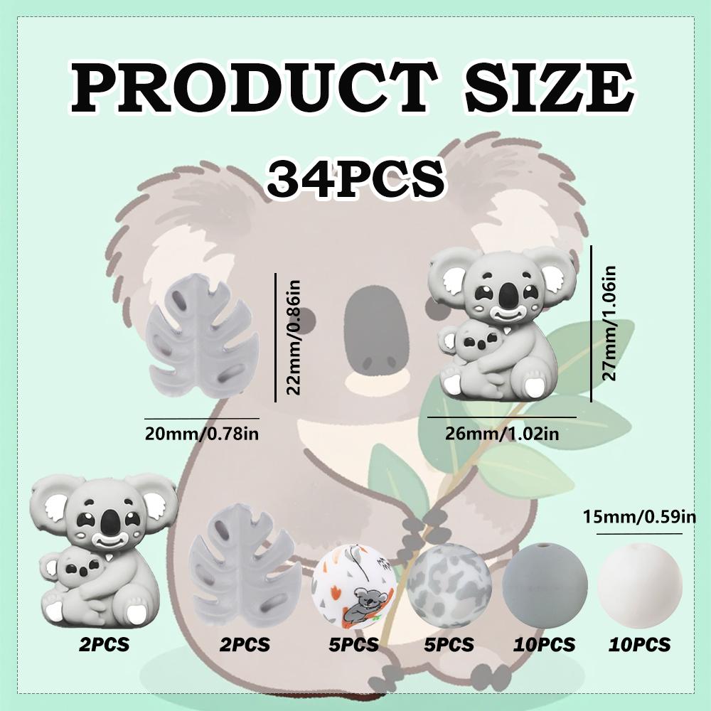 34PCS Leaf Animal Series Silicone Bead Set, perfect for DIY handmade crafts such as keychains, necklaces, bracelets, etc
34PCS Leaf Animal Series Silicone Bead Set, perfect for DIY handmade crafts such as keychains, necklaces, bracelets, etc