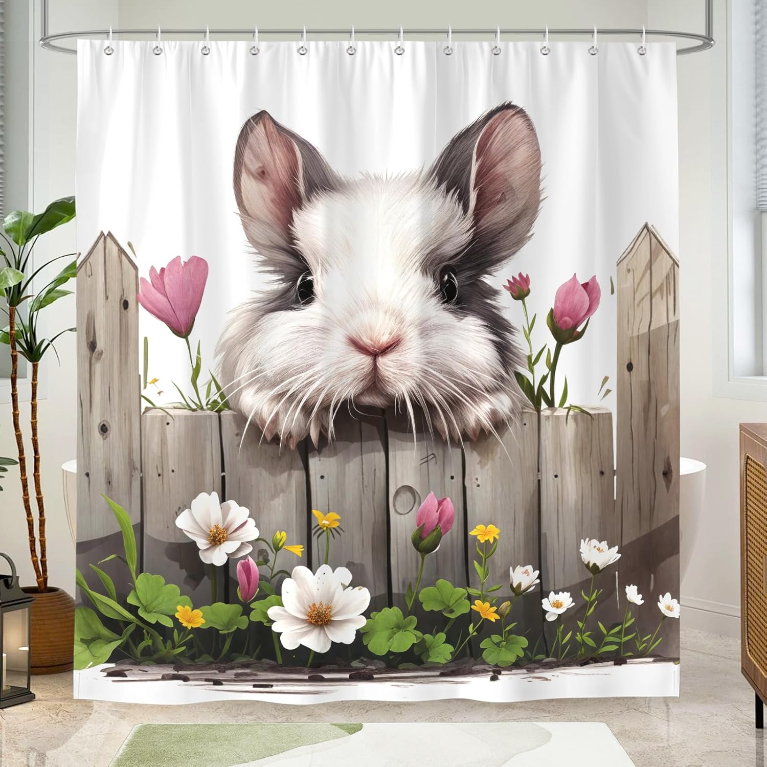 Farmhouse Dog Shower Curtain,Funny Country Cute Floral Pet Dog Waterproof Polyester Fabric Bathroom Curtain With 12 Hooks W60H190(CM)-1 Pcs
Farmhouse Dog Shower Curtain,Funny Country Cute Floral Pet Dog Waterproof Polyester Fabric Bathroom Curtain With 12 Hooks W60H190(CM)-1 Pcs