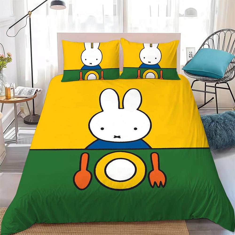 M-Miffy Cartoon Duvet Cover Set Home Style Bedding Soft Laundry Cotton Bed 3 Piece Set Student Dormitory Gift 135x200cm
M-Miffy Cartoon Duvet Cover Set Home Style Bedding Soft Laundry Cotton Bed 3 Piece Set Student Dormitory Gift 135x200cm