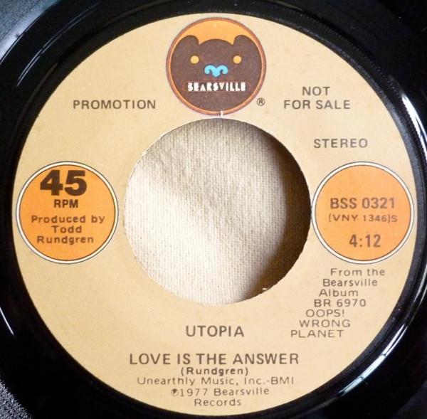 7-дюймовая пластинка UTOPIA - Love Is The Answer BSS0321 Bearsville 1977 США Рок Б/У
7-дюймовая пластинка UTOPIA - Love Is The Answer BSS0321 Bearsville 1977 США Рок Б/У